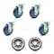 Service Caster Regency 600UBCKIT6 U-Boat Cart Caster and Wheel Replacement Set - REG-20S414-PPUB-BLUE-TP2-4-PPUD820-2 - alternate 1